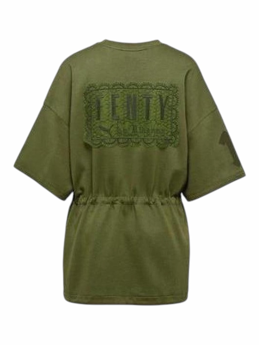 Puma x Fenty by Rihanna Olive Green Drawstring Sweatshirt Tee. Size US Large.